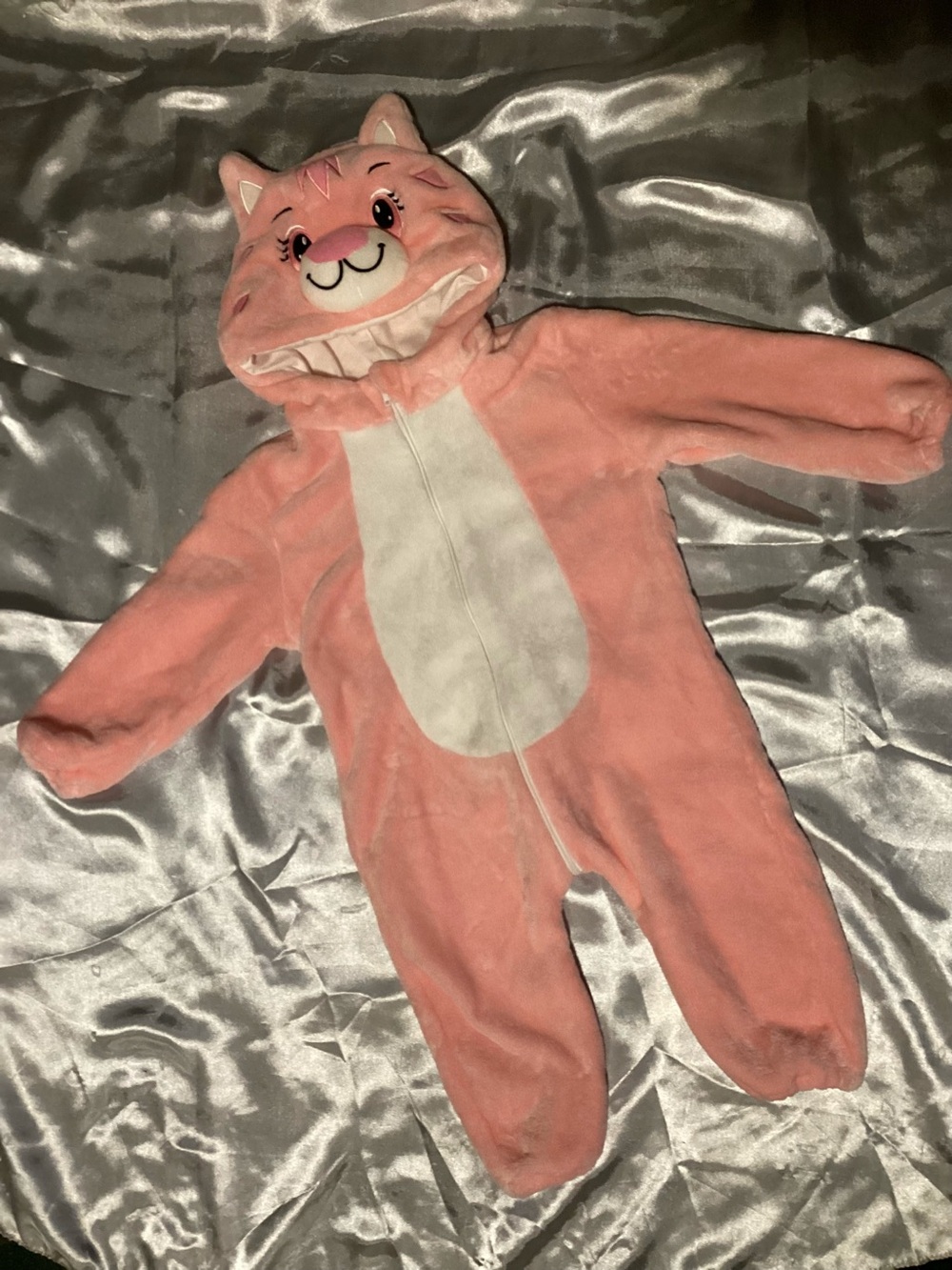Pink Kitty Plush One-Piece Costume - Size 18-24 Months